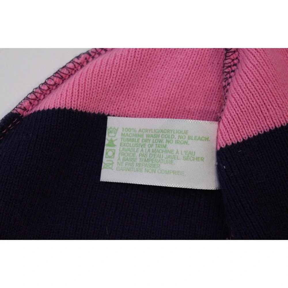 Bula Pink Blue‎ Striped Knit Winter Hat 100% Acrylic  made in Canada